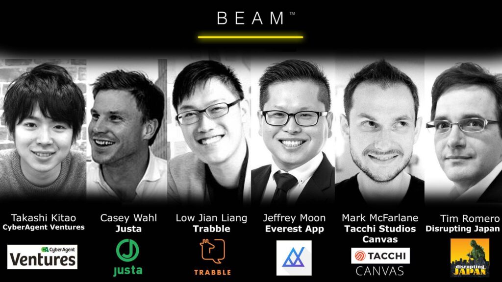 Beam Tokyo presenters: Takashi Kitao, Casey Wahl, Low Jian Liang, Jeffrey Moon, Mark McFarlane, Tim Romero